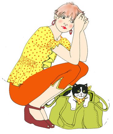 Girl Cat in Bag