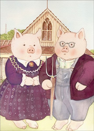 Pigs American Gothic